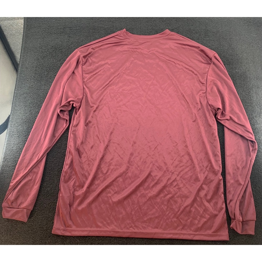 C2 Sport Men's Long Sleeve‎ Athletic T-Shirt Size L Burgundy Polyester